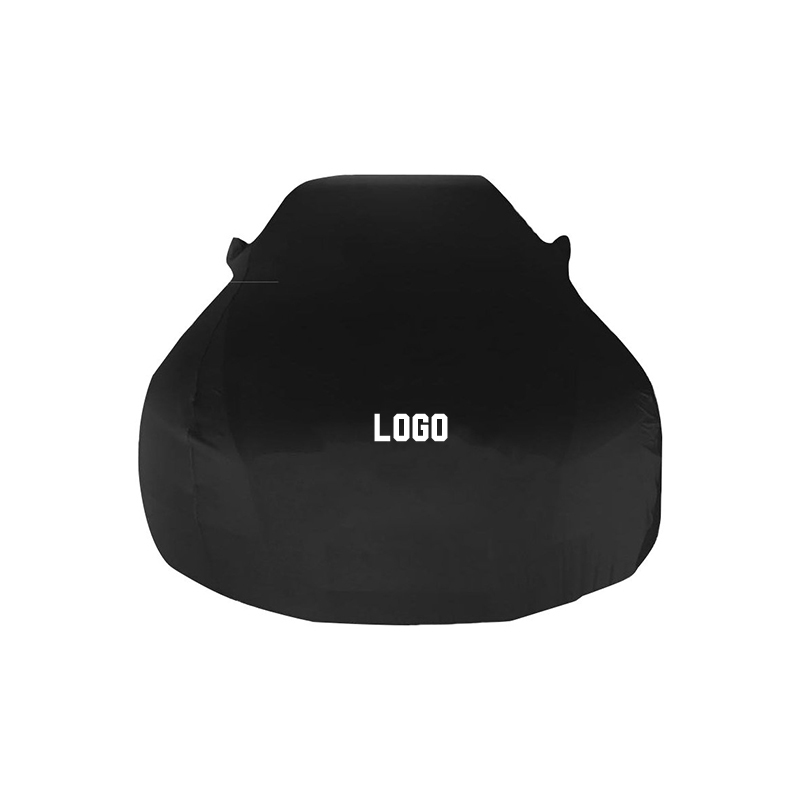 Funda completa para coche de tejido elástico negro con logo personalizable