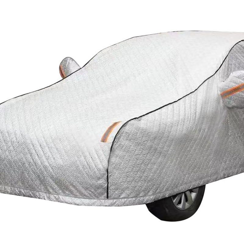 Funda impermeable para coche PEVA adecuada para todo el cuerpo, rombo blanco plateado